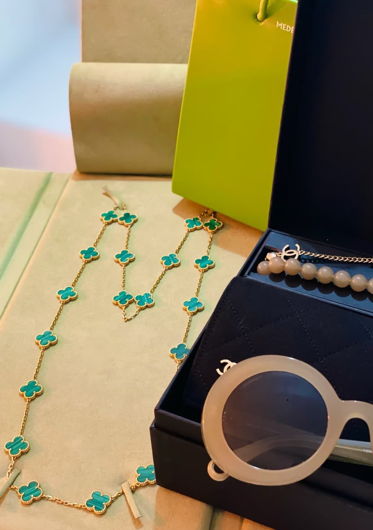 Van Cleef & Arpels Green Clover Necklace